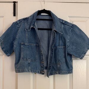 Zara Denim Cropped Jacket